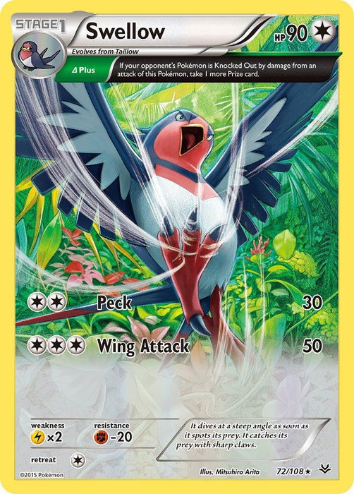 Swellow (72/108) (Theme Deck Exclusive) [XY: Roaring Skies] - for just $0.40! 