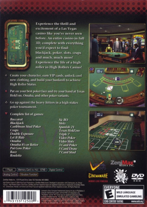 High Rollers Casino – PlayStation 2 (PS2) - for just $3.99! 