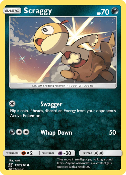 Scraggy (137/236) [Sun & Moon: Unified Minds] - for just $0.10! 