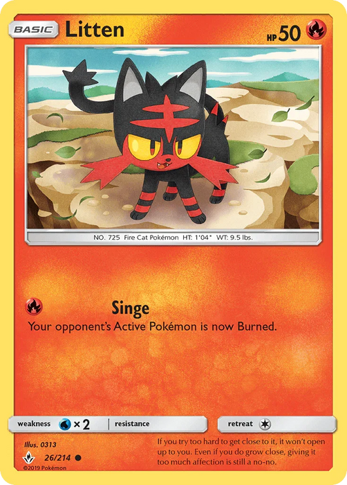 Litten (26/214) [Sun & Moon: Unbroken Bonds] - for just $0.10! 