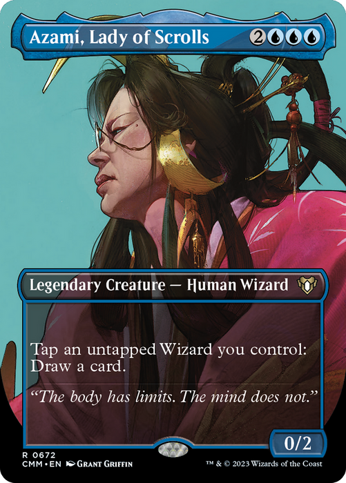 Azami, Lady of Scrolls (Borderless Profile) [Commander Masters] - Just $0.03! Shop now at Retro Gaming of Denver