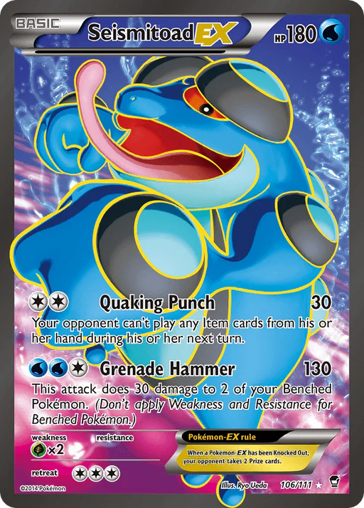 Seismitoad EX (106/111) [XY: Furious Fists] - for just $11.05! 