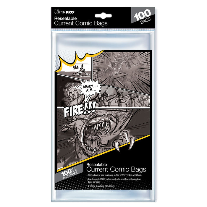 Ultra PRO: Comic Bags - Current Size Resealable (6-7/8" X 10-1/2" / 100-Pack) - for just $0! 