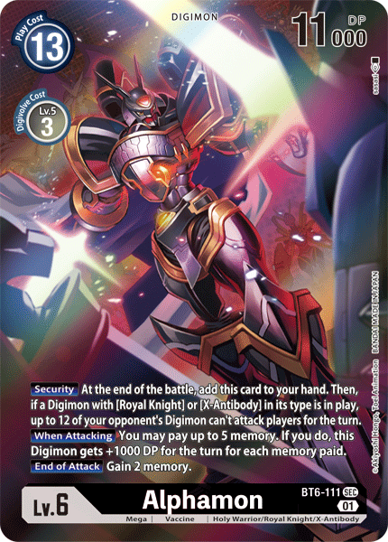 Alphamon [BT6-111] (Alternate Art) [Double Diamond] - Just $0.85! Shop now at Retro Gaming of Denver