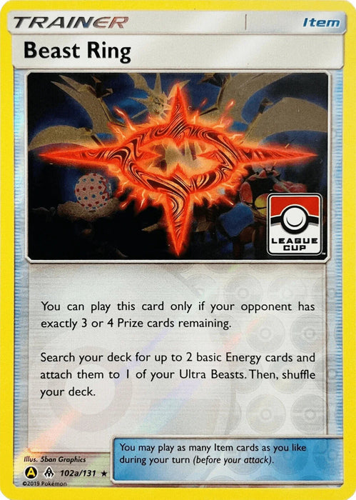 Beast Ring (102a/131) (League Promo) [Sun & Moon: Forbidden Light] - for just $0.35! 