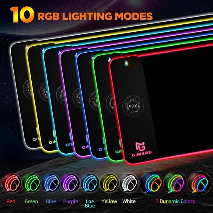 RGB Gaming Mouse Pad with 15W Qi Wireless Charging and Raised Charging Platform - for just $57.43! 