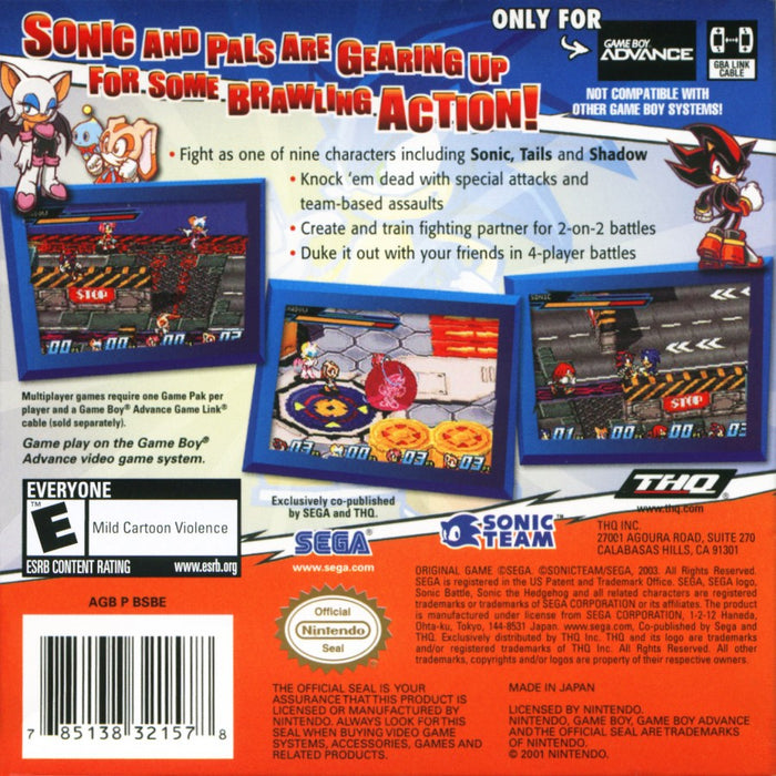 Sonic Battle – Game Boy Advance (GBA) - for just $41.99! 