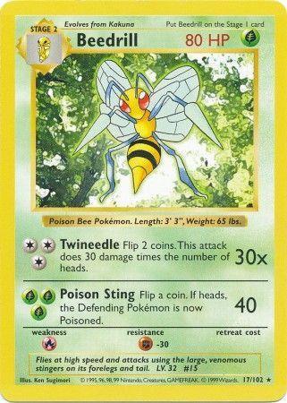 Beedrill (17/102) [Base Set Shadowless Unlimited] - for just $9.95! 