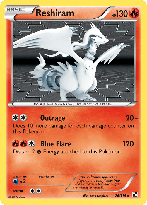 Reshiram (26/114) [Black & White: Base Set] - for just $2.60! 