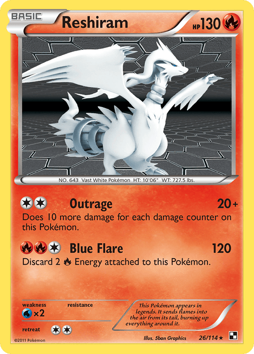 Reshiram (26/114) [Black & White: Base Set] - for just $2.60! 