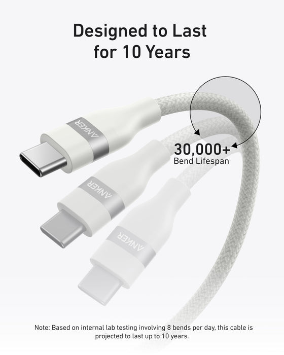 Anker USB-C to USB-C Cable (3 ft / 6 ft, 240W, Upcycled-Braided) - for just $19.99! 