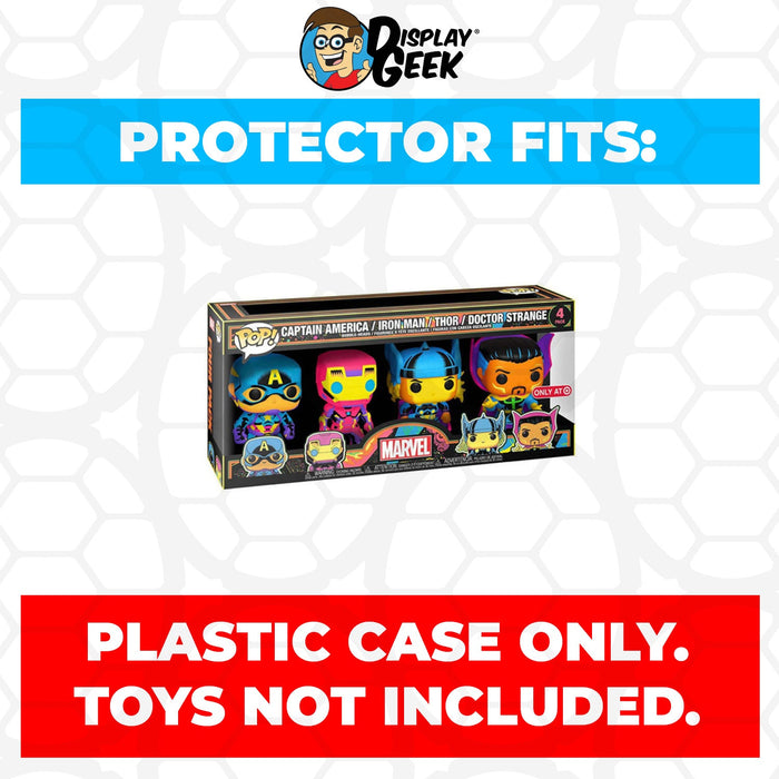 Pop Protector for 4 Pack Captain, Iron Man, Thor & Dr Strange Blacklight Funko - Just $13.99! Shop now at Retro Gaming of Denver