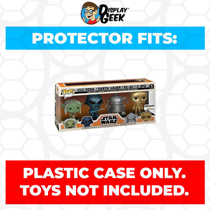 Pop Protector for 4 Pack Concept Series Yoda, Vader, R2-D2 & C-3PO Funko Pop - Just $13.99! Shop now at Retro Gaming of Denver