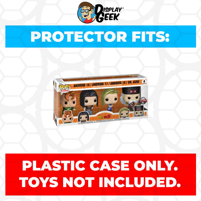 Pop Protector for 4 Pack DBZ Android 16, 17, 18 & Dr. Gero Funko Pop - for just $13.99! 