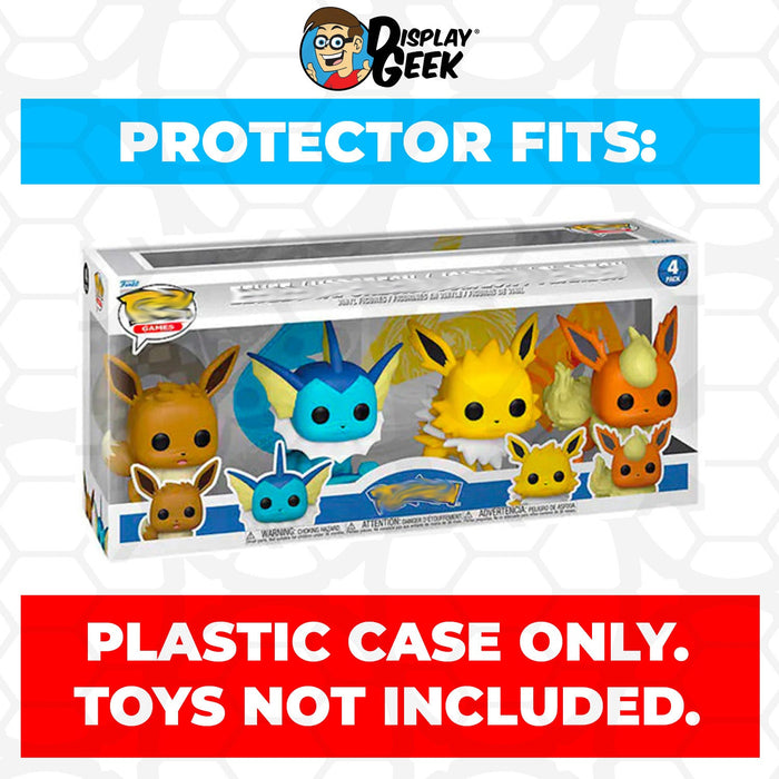 Pop Protector for 4 Pack Pokemon Eevee, Vaporeon, Jolteon & Flareon Funko Pop - for just $13.99! 