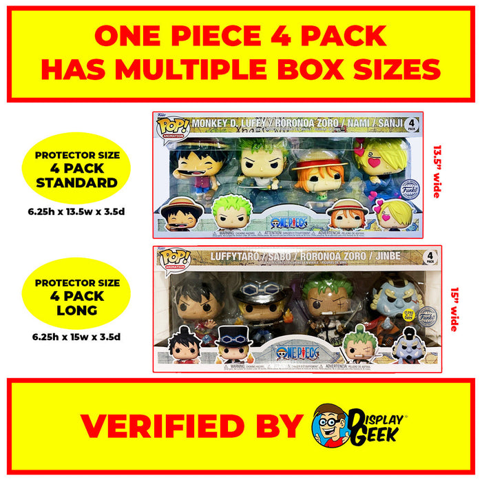 Pop Protector for 4 Pack Luffytaro, Sabo, Roronoa & Jinbe Glow Funko Pop - for just $15.99! 