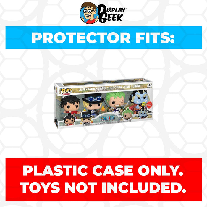 Pop Protector for 4 Pack Luffytaro, Sabo, Roronoa & Jinbe Glow Funko Pop - for just $15.99! 