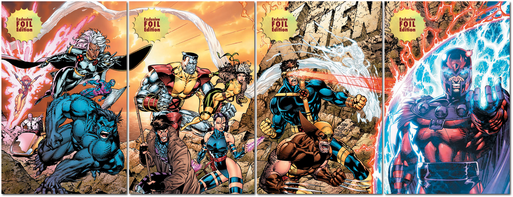 [4 PACK 🚨 Limited Edition! 🚨] [FOIL] X-Men 1991 #1 Facsimile Edition Unknown Comics Jim Lee Exclusive Connecting Cover PREMIUM Var (02/12/2025) - for just $124.99! 