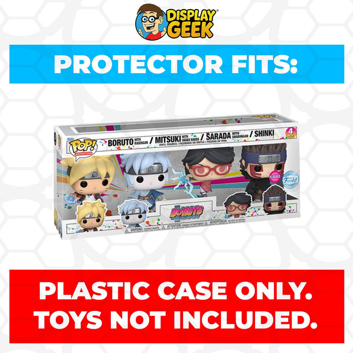 Pop Protector for Funko Pop 4 Pack Boruto, Mitsuki, Sarada & Shinki Flocked Box - for just $15.99! 