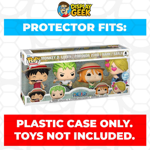 Pop Protector for Funko Pop 4 Pack One Piece - Monkey D Luffy & Roronoa Zoro & Nami & Sanji Box - for just $13.99! 