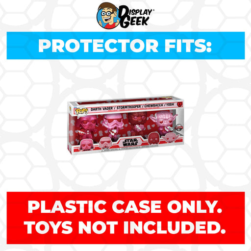 Pop Protector for 4 Pack Valentine Vader, Stormtrooper, Chewy & Yoda Funko Pop - for just $15.99! 