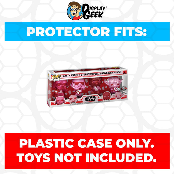 Pop Protector for 4 Pack Valentine Vader, Stormtrooper, Chewy & Yoda Funko Pop - for just $15.99! 