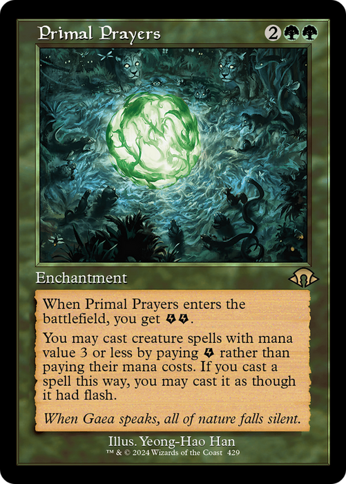 Primal Prayers (Retro Frame) (MH3-429) - Modern Horizons 3 - for just $0.07! 