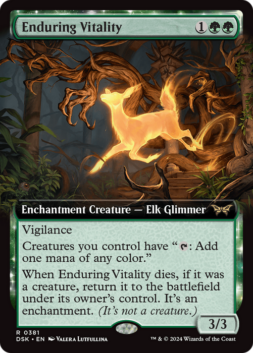 Enduring Vitality (DSK-381) - Duskmourn: House of Horror: (Extended Art, enchantment) - for just $3.32! 