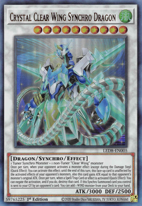 Crystal Clear Wing Synchro Dragon [LED8-EN005] Ultra Rare - for just $0.30! 
