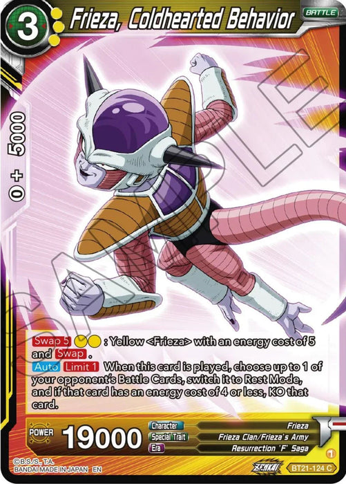 Frieza, Coldhearted Behavior (BT21-124) [Wild Resurgence] - for just $0.10! 