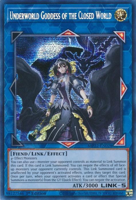 Underworld Goddess of the Closed World [MP22-EN028] Prismatic Secret Rare - for just $0.50! 