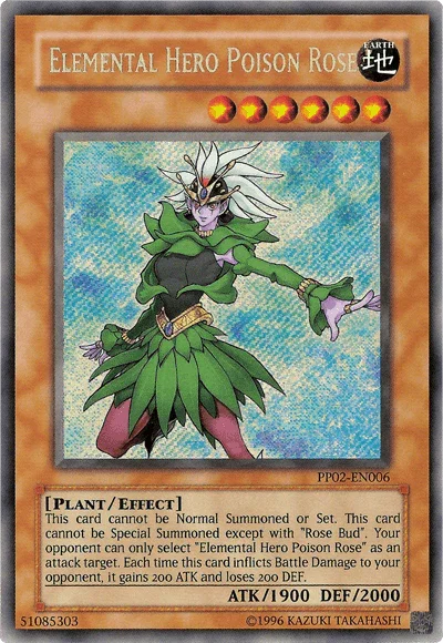 Elemental Hero Poison Rose [PP02-EN006] Secret Rare - for just $20.90! 