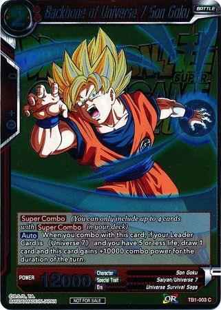 Backbone of Universe 7 Son Goku (Metallic Foil) (Event Pack 2018) (TB1-003) [Promotion Cards] - for just $3.35! 