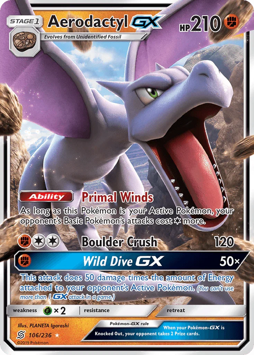 Aerodactyl GX (106/236) [Sun & Moon: Unified Minds] - for just $1.70! 