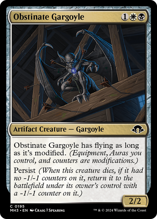 Obstinate Gargoyle (MH3-195) - Modern Horizons 3 - for just $0.08! 