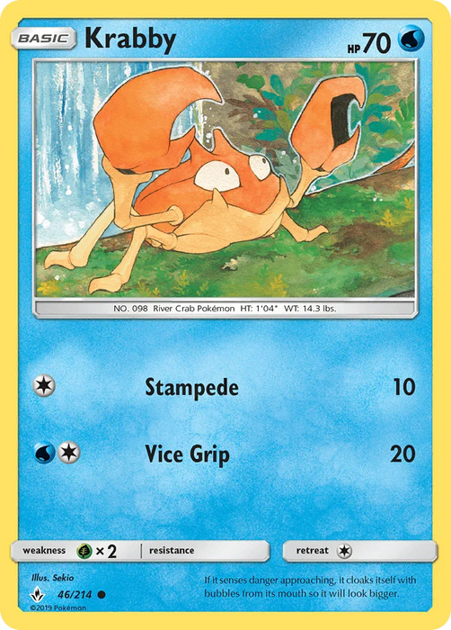 Krabby (46/214) [Sun & Moon: Unbroken Bonds] - for just $0.10! 