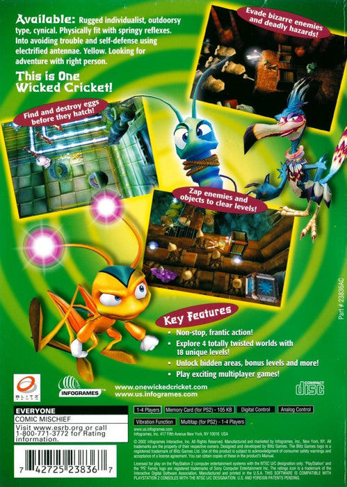 Zapper: One Wicked Cricket! – PlayStation 2 (PS2) - for just $0! 