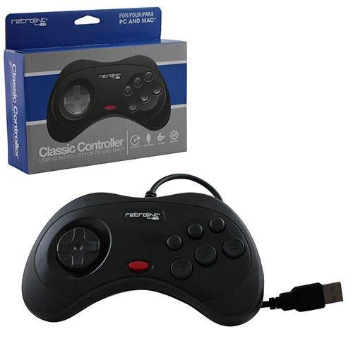 Saturn Style Controller Wired USB Black (Retrolink) - Just $15.99! Shop now at Retro Gaming of Denver