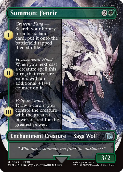 Summon: Fenrir (FIN-372) - FINAL FANTASY: (enchantment) (Borderless) - for just $0.70! 