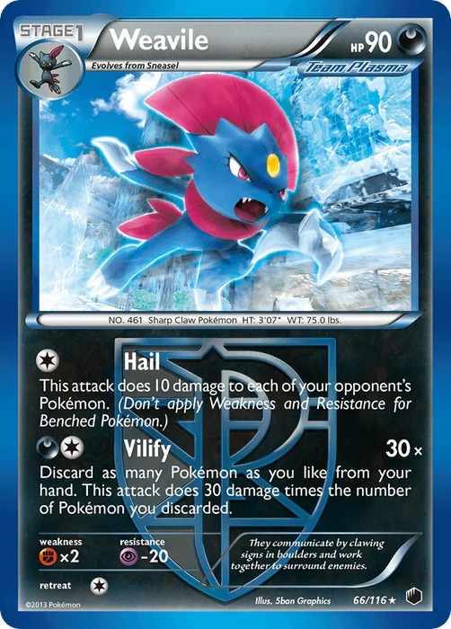 Weavile (66/116) [Black & White: Plasma Freeze] - for just $0.70! 