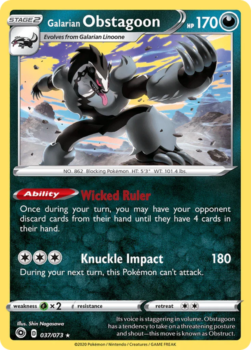 Galarian Obstagoon (037/073) [Sword & Shield: Champion's Path] - for just $0.10! 