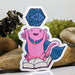 Axolotl Worshipping Polyhedral Dice Sticker - 3" - for just $3.50! 