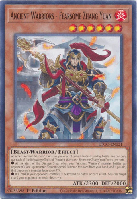 Ancient Warriors - Fearsome Zhang Yuan [ETCO-EN021] Common - for just $0.10! 