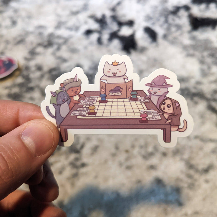 Cats Playing RPG Tabletop Gaming Sticker - 2.5" - for just $3.50! 