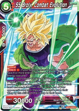 SS Broly, Combat Evolution (BT11-015) [Vermilion Bloodline 2nd Edition] - for just $0.10! 