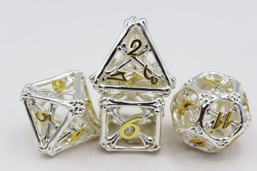 Holy Bones - Hollow Metal RPG Dice Set - for just $59.99! 