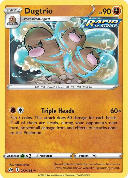 Dugtrio (077/198) [Sword & Shield: Chilling Reign] - for just $0.10! 