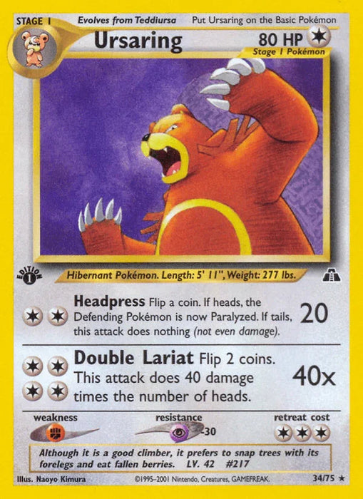 Ursaring (34/75) [Neo Discovery 1st Edition] - for just $3.95! 