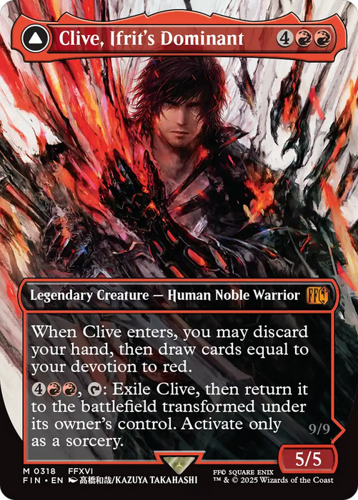 Clive, Ifrit's Dominant // Ifrit, Warden of Inferno (FIN-318) - FINAL FANTASY: (enchantment) (Borderless) - for just $7.83! 