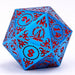 Wizard Solid Metal Polyhedral Dice Set - Blue with Red - for just $39.99! 